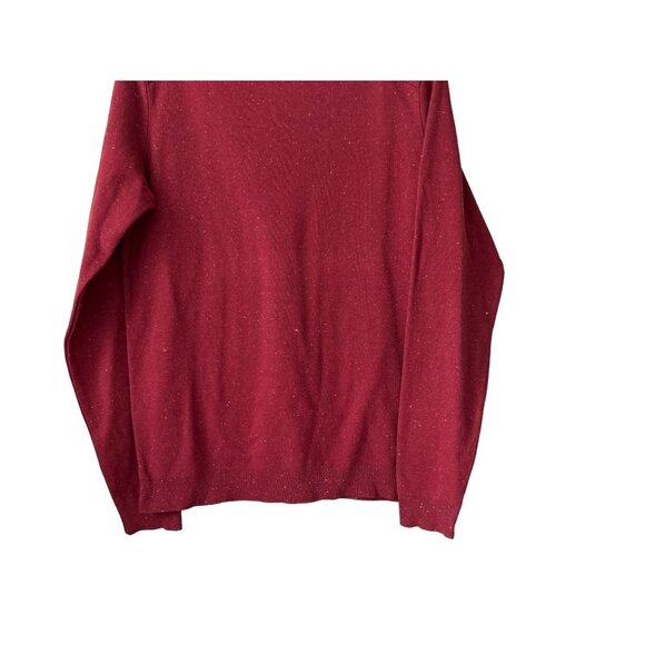 Ted Baker Size 3 (Large) Crewneck Shoulder Patch Red Cotton Heather Sweater - Picture 6 of 8